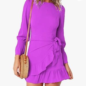 Long Sleeve Wrap Dress, Size S